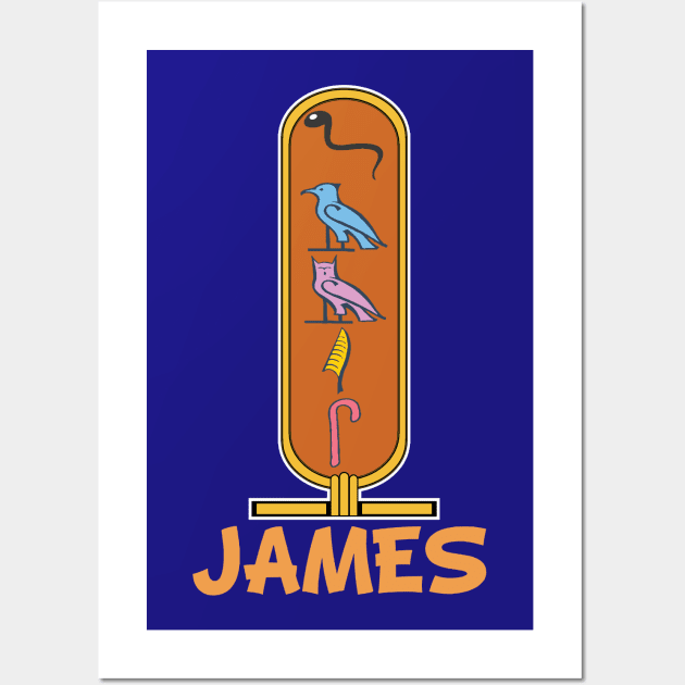 JAMES-American names in hieroglyphic letters-James, name in a Pharaonic Khartouch-Hieroglyphic pharaonic names Wall Art by egygraphics